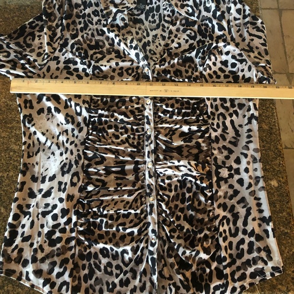INC. Buttoned-down Animal Print Top - Size XL - Picture 7 of 7